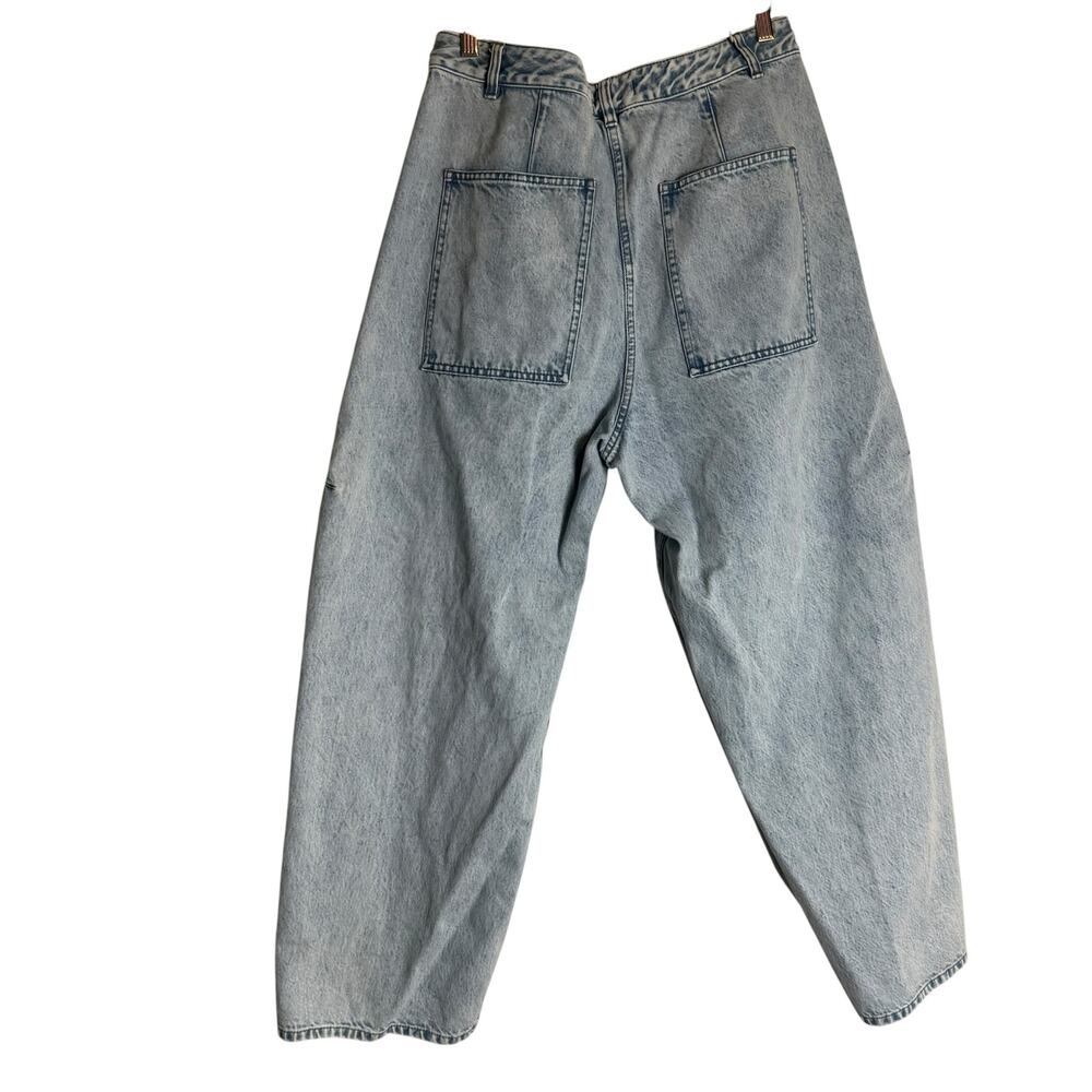 Tibi Acid Wash Light Blue Iceberg Baggy Patched Barrel Leg Relaxed Jeans Size 31 - Picture 14 of 16